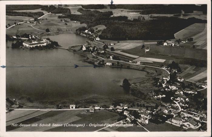 SeeonSeebruck Schloss Fliegeraufnahme / SeeonSeebruck /Traunstein LKR