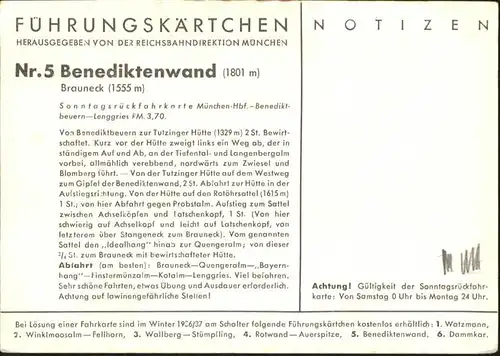 Tutzing Kirchstein Latschenkopf Benediktenwandgipfel Tutzinger Huette / Tutzing /Starnberg LKR