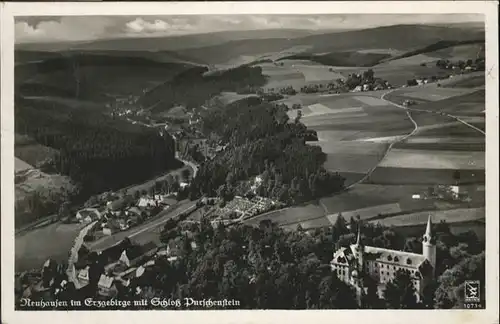 Neuhausen Erzgebirge Schloss Purschenstein Fliegeraufnahme  x