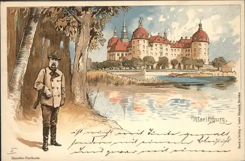 Moritzburg Jagdschloss bei Dresden Kuenstlerkarte *