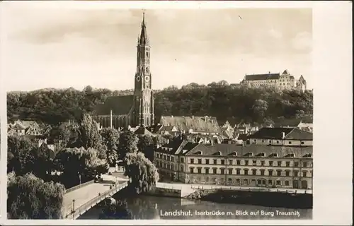 Landshut Isar Isarbruecke Burg Trausnitz