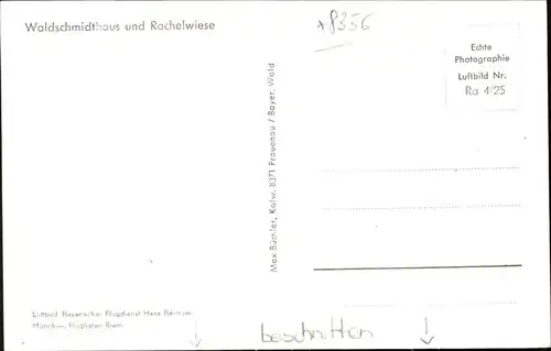 Spiegelau Fliegeraufnahme Waldschmidthaus Rachelwiese