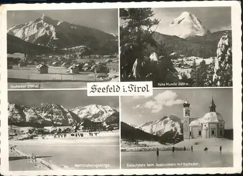 Seefeld Tirol Hohe Munde Hocheder Wettersteingebirge Eislaufplatz Kirche 