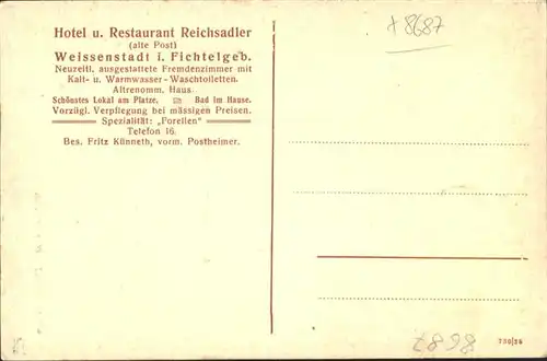 Weissenstadt Hotel Restaurant Reichsadler