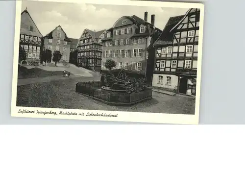 Spangenberg Hessen Spangenberg Marktplatz Liebenbachdenkmal * / Spangenberg /Schwalm-Eder-Kreis LKR