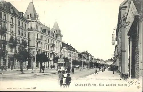 La Chaux-de-Fonds Rue Leopold Robert  Strassenbahn *