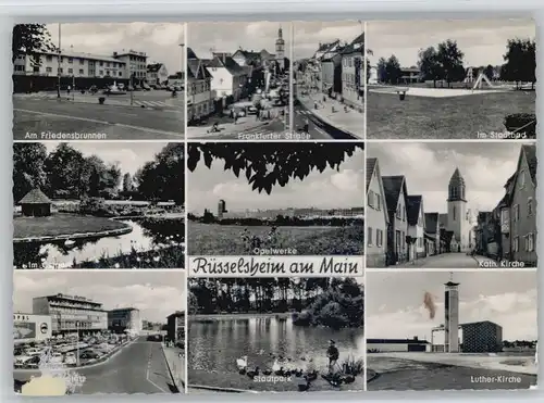 Ruesselsheim Friedensbrunnen Frankfurter Strasse Opelwerke Kirche Luther Kirche x