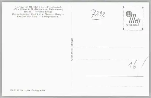 Obertal Baiersbronn Obertal Freudenstadt Hotel Pension Sonne * / Baiersbronn /Freudenstadt LKR