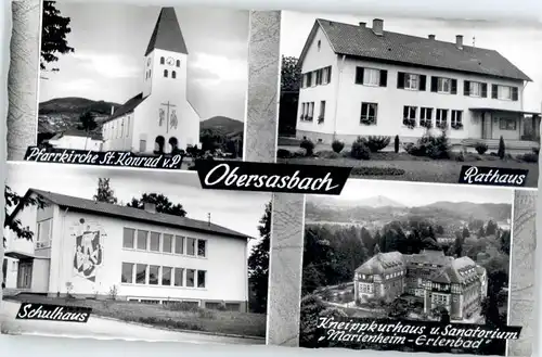 Obersasbach Kirche St Konrad Rathaus Kneipp Kurhaus Sanatorium Marienheim Erlenbad *