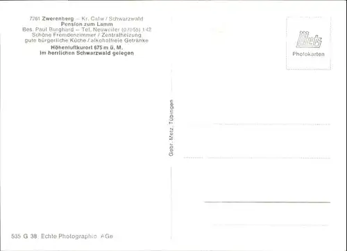Zwerenberg Neuweiler Pension Lamm *