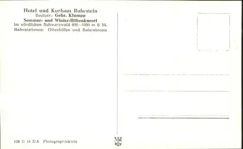 Ruhestein Kurhaus *