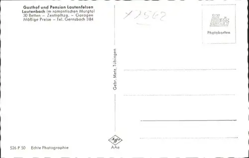 Lautenbach Gernsbach Gasthof Pension Lautenfelsen *