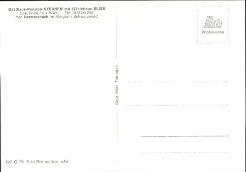 Bermersbach Forbach Gasthaus Pension Sternen Gaestehaus Elise *