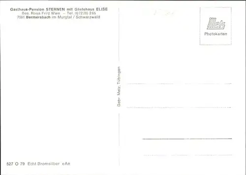 Bermersbach Forbach Gasthaus Pension Sternen Gaestehaus Elise *