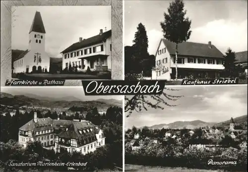 Obersasbach Kirche Rathaus Sanatorium Marienheim Kaufhaus Striebel *