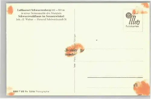 Schwarzenberg Baiersbronn Schwarzwaldhaus Sonnenwinkel *