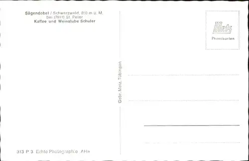 St Peter Schwarzwald Saegendobel Weinstube Schuler *