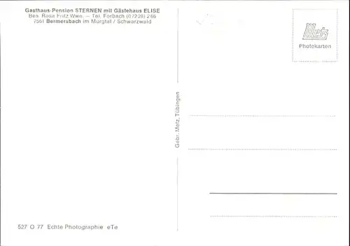 Bermersbach Forbach Pension Sternen Gaestehaus Elise *