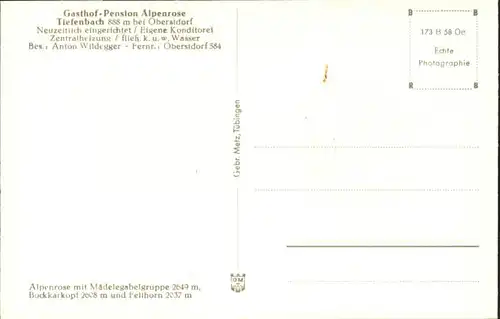 Tiefenbach Oberstdorf Gasthof Pension Alpenrose *