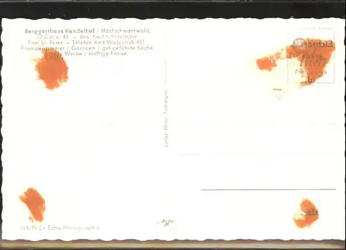 Kandel Waldkirch Breisgau Berggasthaus Kandelhof *