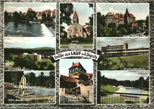 Lauf Pegnitz Krankenhaus Schwimmbad Kirche Kaiser Wenzel Burg Judenturm x