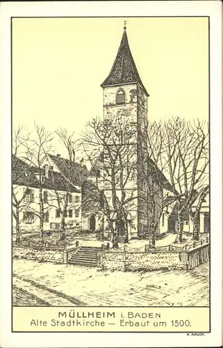 Muellheim Baden Kirche  Kuenstler K Rauch *