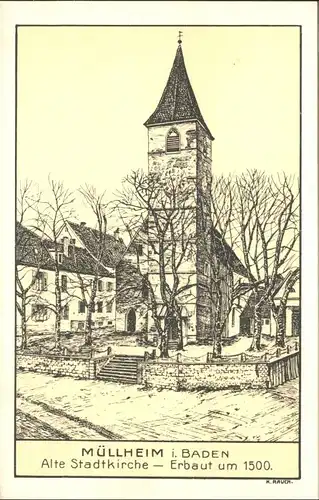 Muellheim Baden Kirche Kuenstler K Rauch *