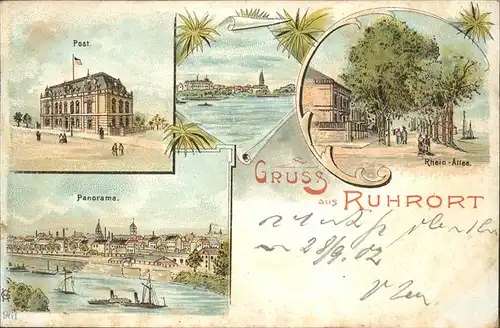 Ruhrort Rhein-Allee Panorama Post