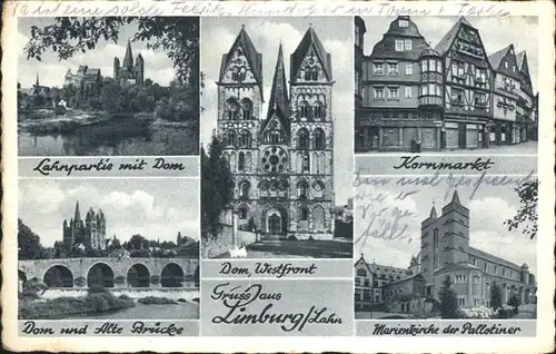 Limburg Lahn Kornmarkt Marien Kirche Bruecke Dom Kat. Limburg a.d. Lahn