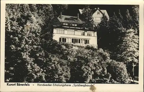 Baerenfels Erzgebirge Handwerker Erholungsheim Spitzbergbaude Kat. Altenberg