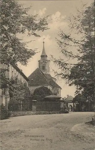 Schmannewitz Feldpost Pfarrhaus Kirche Kat. Dahlen Sachsen