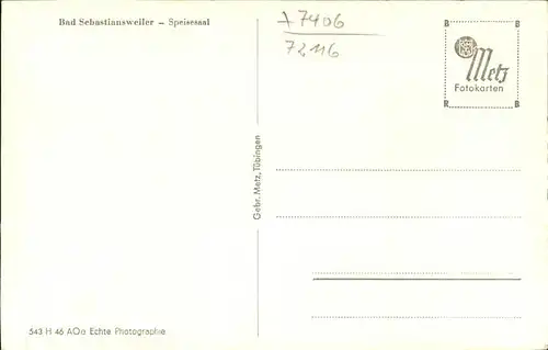 Bad Sebastiansweiler Speisesaal Kat. Moessingen