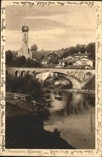 Gmund Tegernsee Kirche Bruecke Kat. Gmund a.Tegernsee