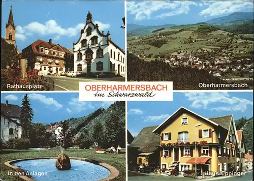 Oberharmersbach Rathausplatz Springbrunnen Haus Eppinger Kat. Oberharmersbach