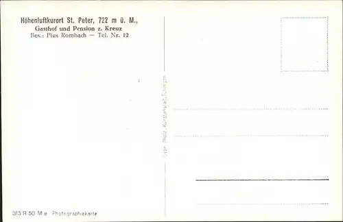 St Peter Schwarzwald Hoehenluftkurort Kat. St. Peter