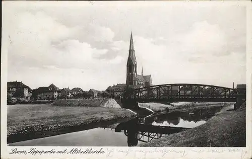 Luenen Lippepartie Altstadtkirche Bruecke Kat. Luenen