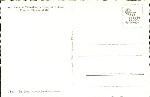 Tiefenbach Oberstdorf Haus Lassmann Kat. Oberstdorf