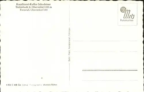 Tiefenbach Oberstdorf Konditorei Kaffee Schachtner Kat. Oberstdorf