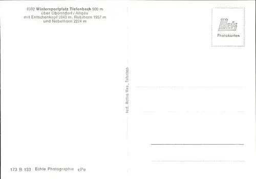 Tiefenbach Oberstdorf Entschenkopf Rubihorn Nebelhorn Kat. Oberstdorf