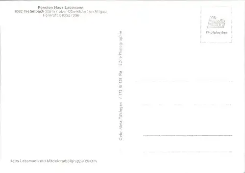 Tiefenbach Oberstdorf Pension Haus Lassmann Kat. Oberstdorf