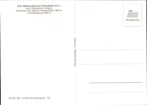 Tiefenbach Oberstdorf Kackenkopf Geissberg Kat. Oberstdorf