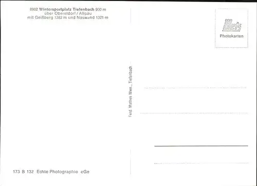 Tiefenbach Oberstdorf Geissberg Naswand Kat. Oberstdorf
