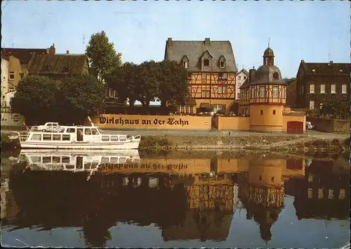 Lahnstein Wirtshaus an der Lahn Schiff Fluss Kat. Lahnstein