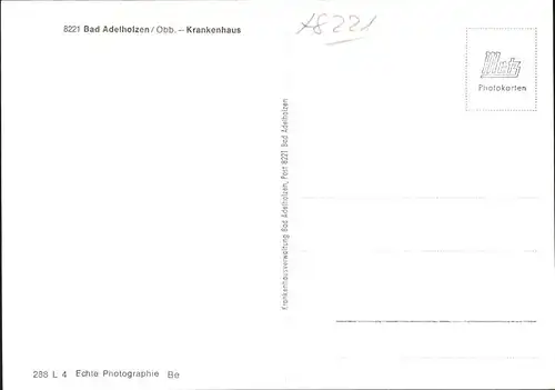 Bad Adelholzen Krankenhaus Kat. Siegsdorf