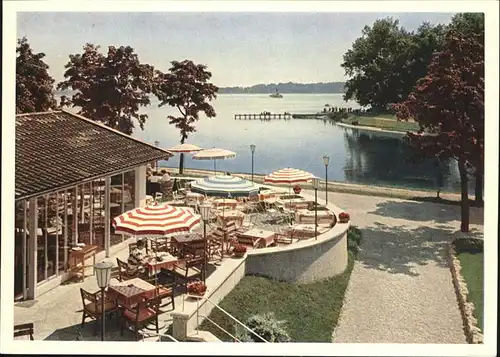 Prien Hotel Reinhart Terasse am See Kat. Prien a.Chiemsee