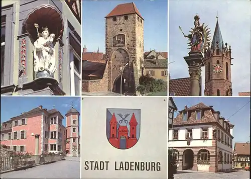Ladenburg Stadtwappen Kirche roemische Lopodunum Kat. Ladenburg