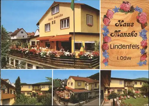 Lindenfels Odenwald Haus Manske Pension Kat. Lindenfels
