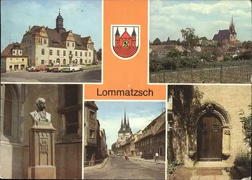 Lommatzsch Markt Robert-Volkmann-Denkmal Doebelner Str.  Kat. Lommatzsch