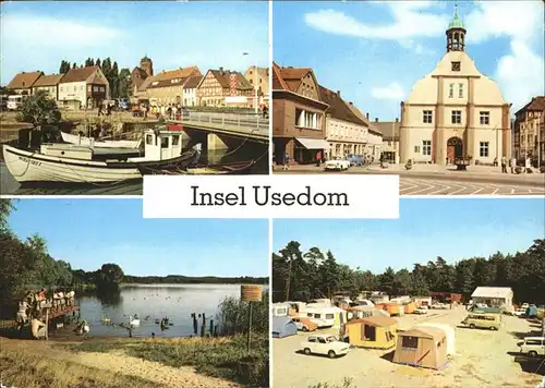 Usedom Hafen Rathaus Kolpingsee Campingplatz Kat. Usedom