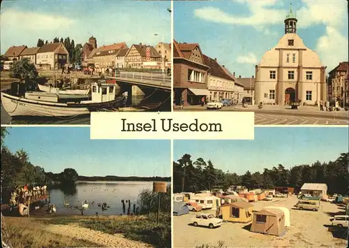 Usedom Hafen Rathaus Koelpingsee Campingplatz Kat. Usedom